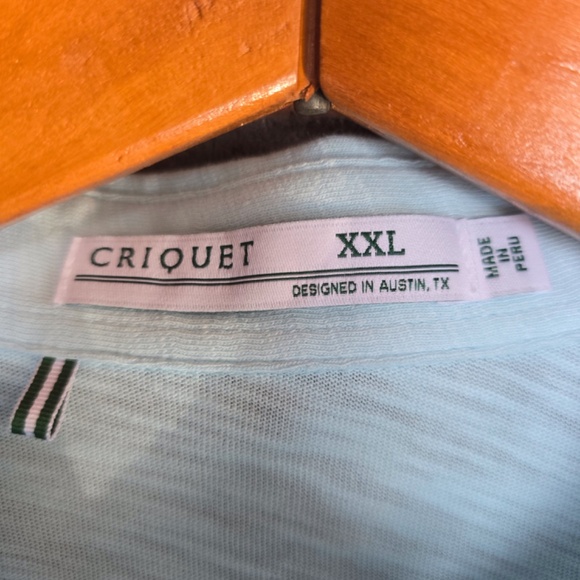 CRIQUET- Mens XXL Light Blue Short Sleeve Upland Cotton Polo Shirt - Picture 4 of 6